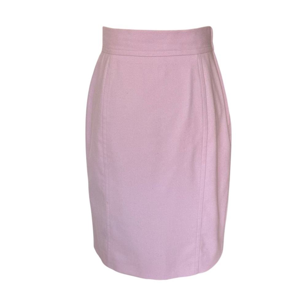 Vintage 90s State of Claude Montana Lavender Wool High Waist Skirt Small